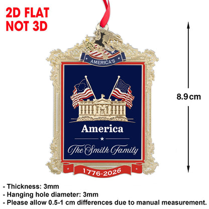 Custom Name 250 Years USA 2-Sided Acrylic Ornament, 1776–2026 Patriotic Christmas Ornament 685737