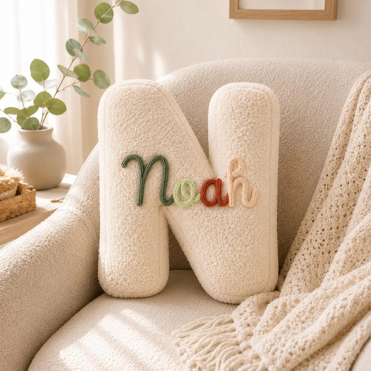 Personalized Letter Pillow, Custom Name Alphabet Cushion, Kids Nursery Room Decor, Birthday Gift 686352 WFD