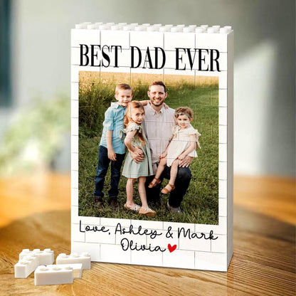 Custom Photo Building Brick Block, Personalized Best Dad Ever Picture Brick Puzzle, Father’s Day Gift 685144