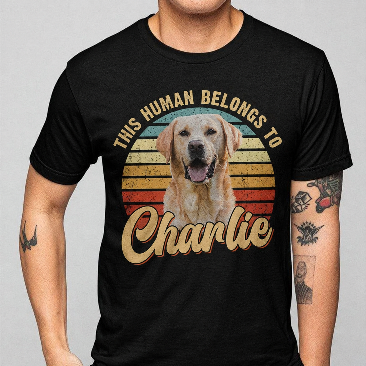 Custom Photo This Human Belongs To Dog Shirt, Personalized Pet Owner T-Shirt, Custom Dog Cat Lover Gift Tee 685479