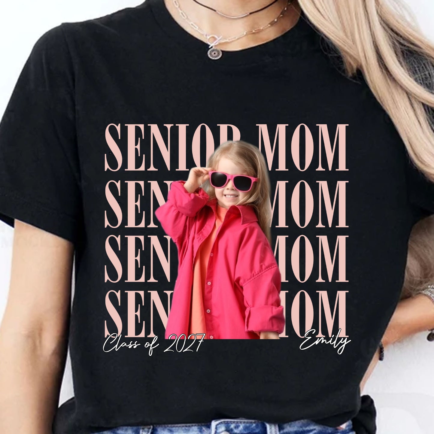 Personalized Senior Mom Shirt, Custom Photo Class of 2027 Graduation Shirt, Proud Parent Graduation Gift 685654