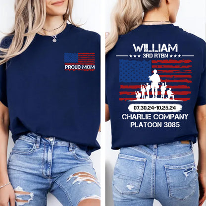 Personalized Military Graduation Shirt, Custom Bootcamp Graduation Tee, Military Mom Pocket & Back Shirt 683344-1