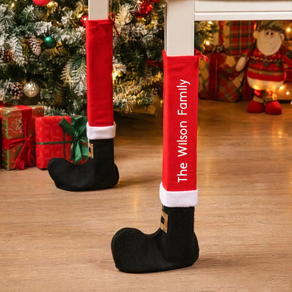 Personalized Christmas Table Leg Covers, Santa Boots Chair Leg Decor, Farmhouse Holiday Home Decor 686236 WFD