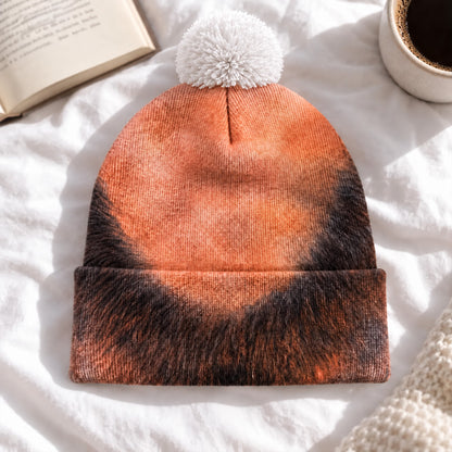 Funny Bald Head Beanie Hat, Novelty Hair Print Knit Hat with Pom Pom, Gag Gift for Men Dad Husband 686800 WFD