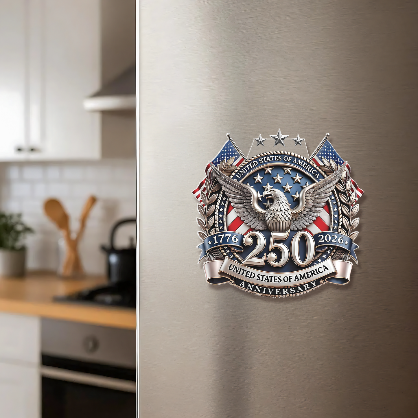250 Years USA Fridge Magnet | Happy 250th Anniversary Magnet | Patriotic 1776–2026 Fridge Magnet 684242