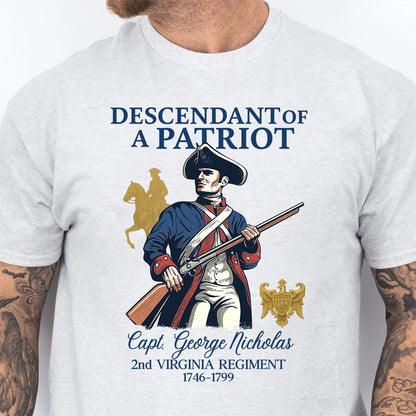 Custom Descendant of a Patriot Shirt, Daughters Sons of the American Revolution, DAR Shirt, SAR Shirt 683250