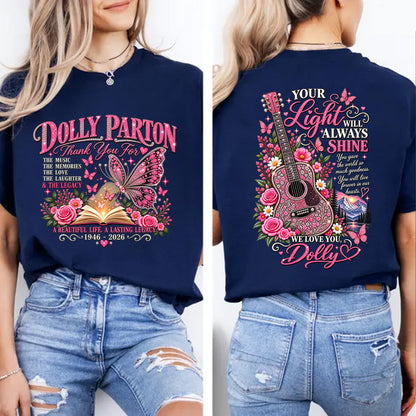 Dolly Parton Memorial Front & Back Shirt, 1946–2026 Country Music Tribute Dark Shirt 686046