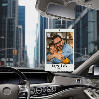 Custom Photo Hanging Car Ornament | Personalized Polaroid Image Car Decor | Gift for Dad Husband 684345
