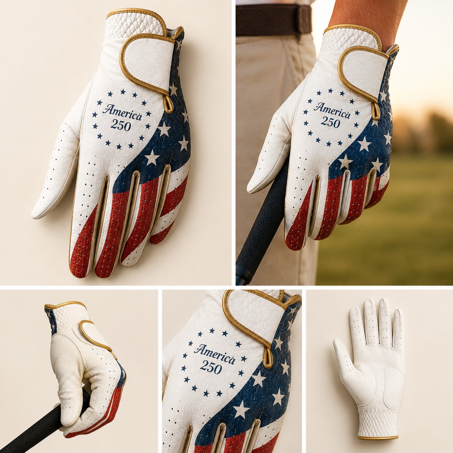 250 Years Of America Patriotic Golf Glove, USA Flag Golf Glove, 1776–2026 Golf Gift for Men & Women 685645 WFD
