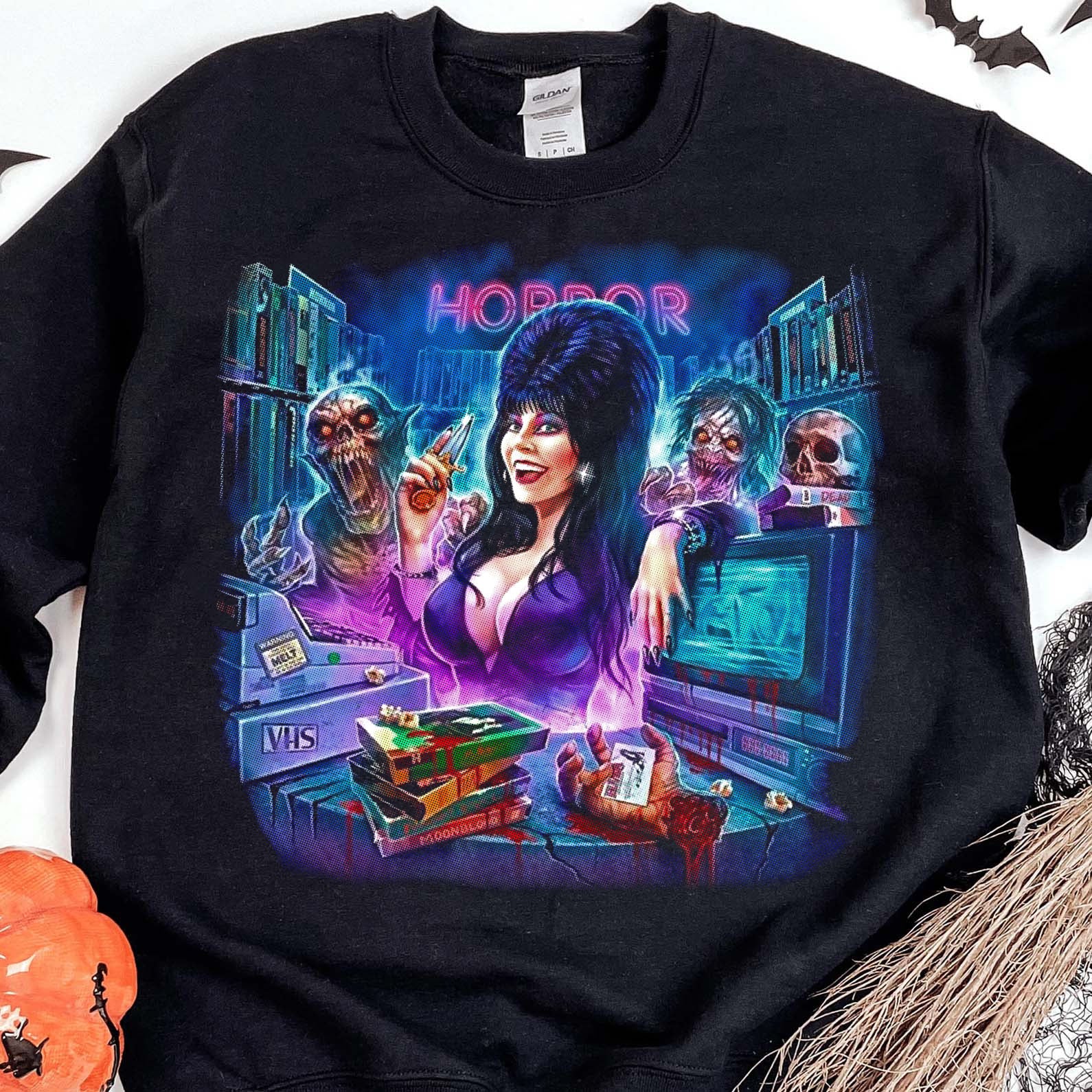 Elvira Mistress of the Dark Halloween Shirt, Retro 80s Horror Movie Shirt, Vintage Halloween Tee 683308-5