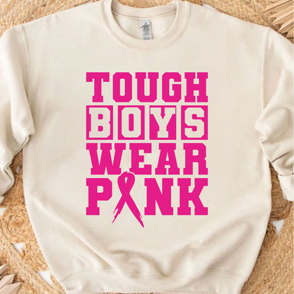 Breast Cancer Awareness Shirt, In October We Wear Pink, Tough Boys Wear Pink Shirt, Pink Cancer Ribbon Tee 683309