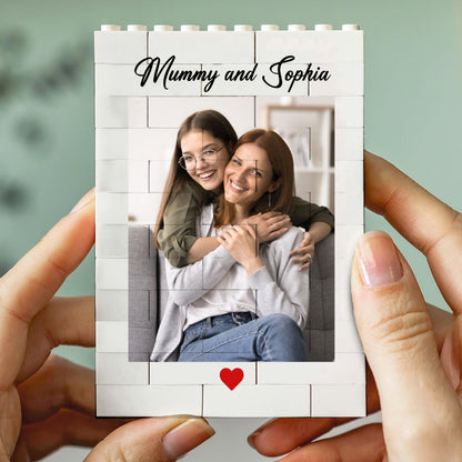 Custom Photo Mummy and Me Building Brick Blocks | Personalized Brick Photo Block Gift for Mother’s Day 684305