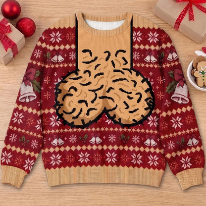 Personalized Jingle Balls Christmas AOP Sweatshirt, Funny Ugly Sweater Gift for Men, Husband Dad 686276 WFD