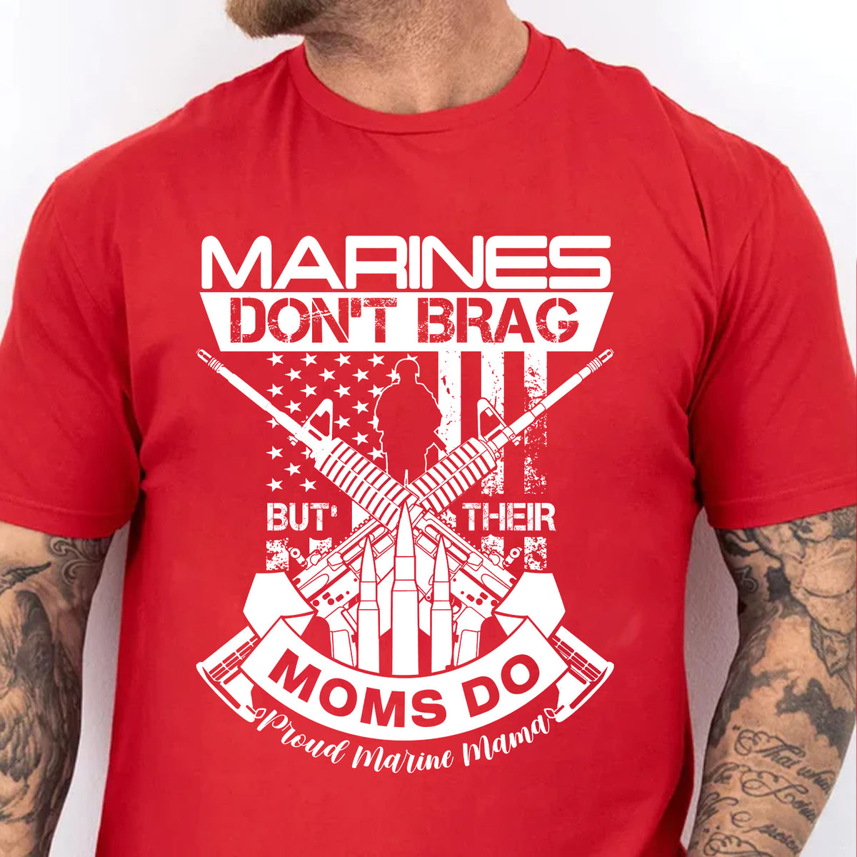 Proud Marine Mama Shirt | Marines Don’t Brag But Their Moms Do T-Shirt | Military Family US Marine Mom Tee 683343