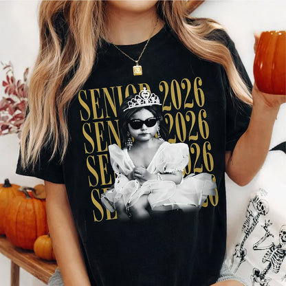 Personalized Vintage Photo Senior 2026 Shirt, Custom Graduate Picture Tee, Class of 2026 Graduation Gift 684836