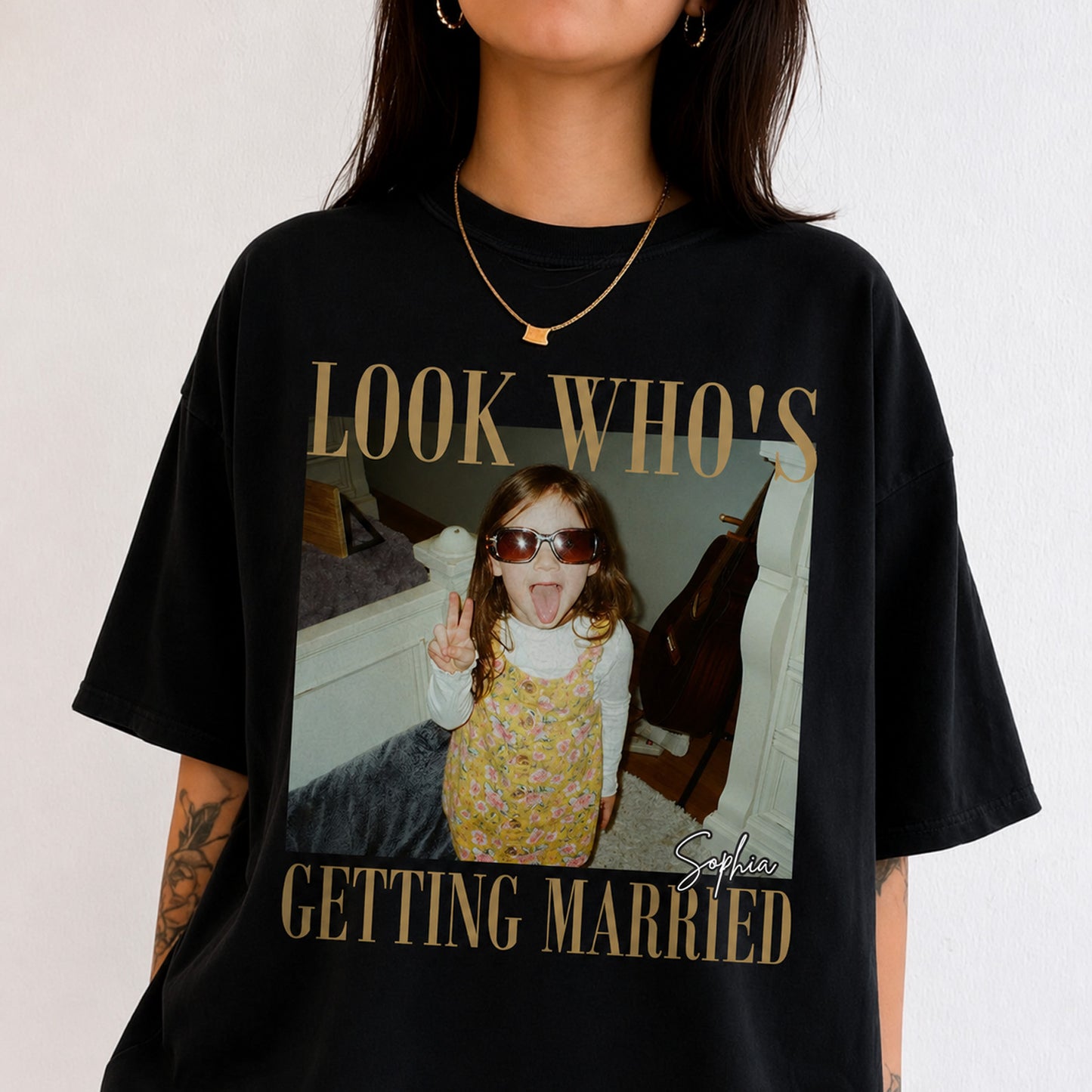 Custom Photo Look Who's Getting Married Shirt, Personalized Bride Tee, Bachelorette Party Gift 685637