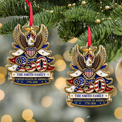 Personalized USA 250th Anniversary Acrylic Ornament, 1776-2026 Patriotic Eagle Christmas Decor 685880