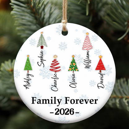 Personalized Family Christmas Ceramic Ornament, Custom Family Tree Names Ornament, Family Keepsake Gift 685928