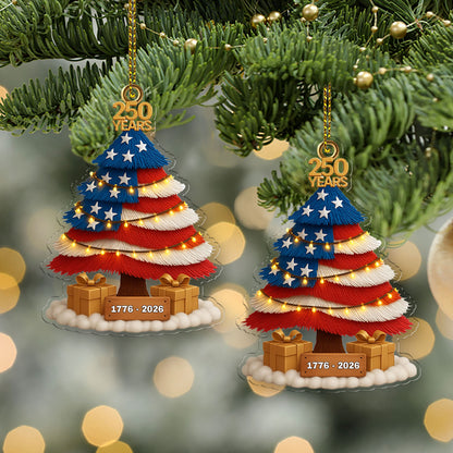 US 250 Years 1776–2026 Ornament, America Patriotic Christmas Tree Decoration, 250th Anniversary Ornament 683327