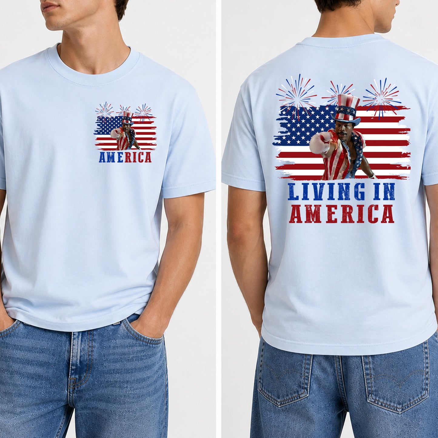 250 Years Living In America Pocket & Back Shirt, Apollo Creed Patriotic Tee, 4th of July USA Shirt 685323