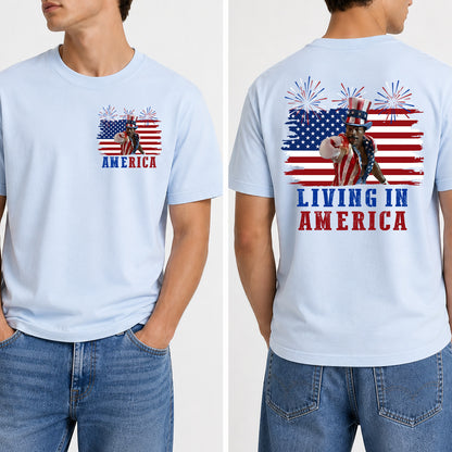 250 Years Living In America Pocket & Back Shirt, Apollo Creed Patriotic Tee, 4th of July USA Shirt 685323