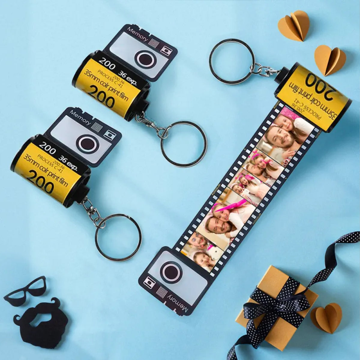 Custom Photo Film Roll Keychain, Personalized Camera Roll Picture Keychain, Romantic Couple Gift 686210 WFD