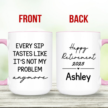 Personalized Retirement Coffee Mug, Custom Retirement Gift For Boss Coworker, Happy Retirement White Mug Accent Mug 683199