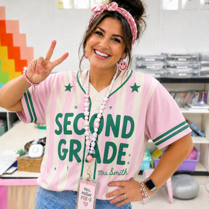 Custom Teacher Baseball Jersey, Personalized Grade Level & Name Shirt, Back to School Teacher Gift 685657 WFD
