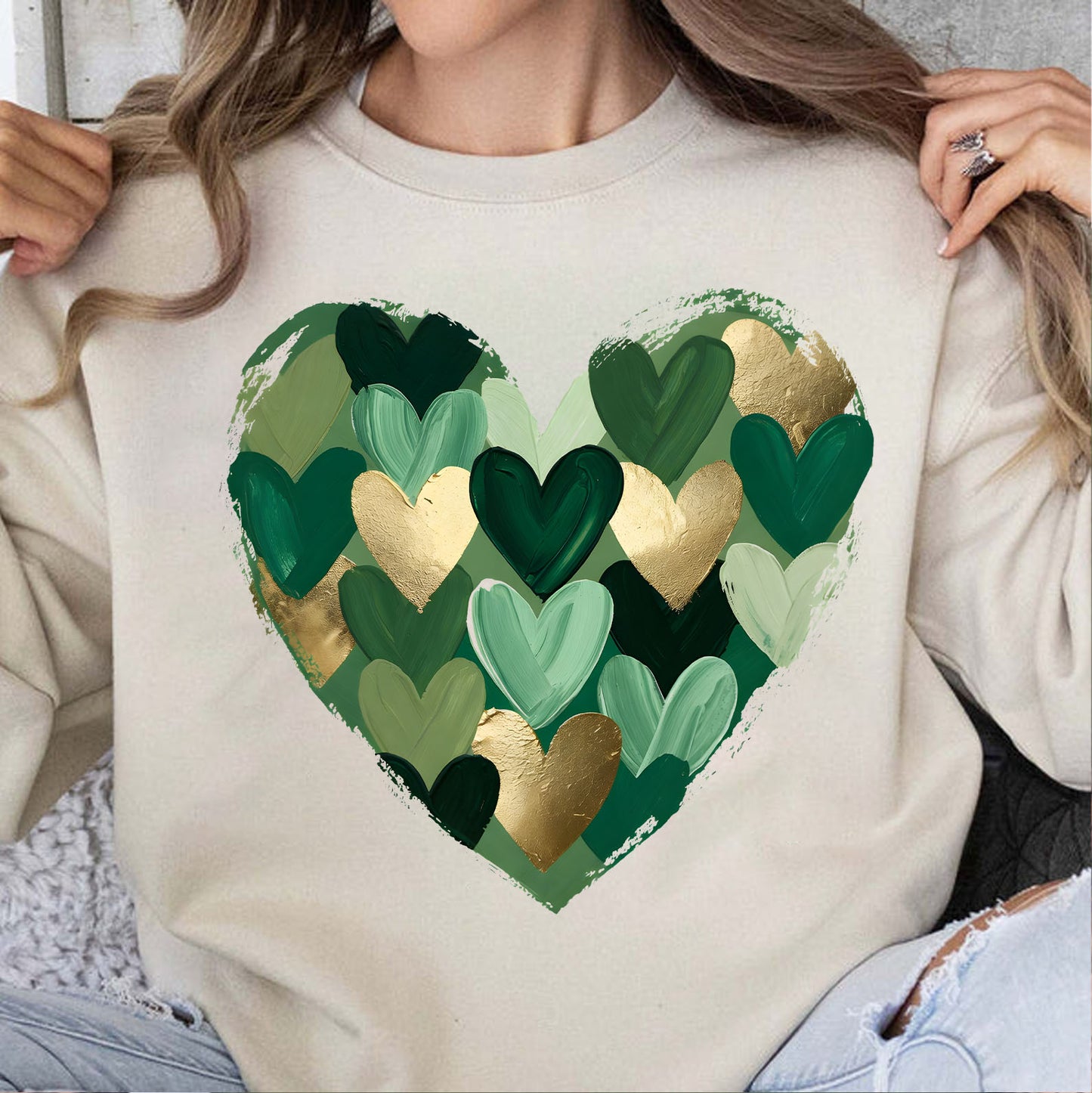 Green Heart St. Patrick’s Day Shirt | Lucky Irish Heart Sweatshirt | St. Paddy’s Day T-Shirt 684188