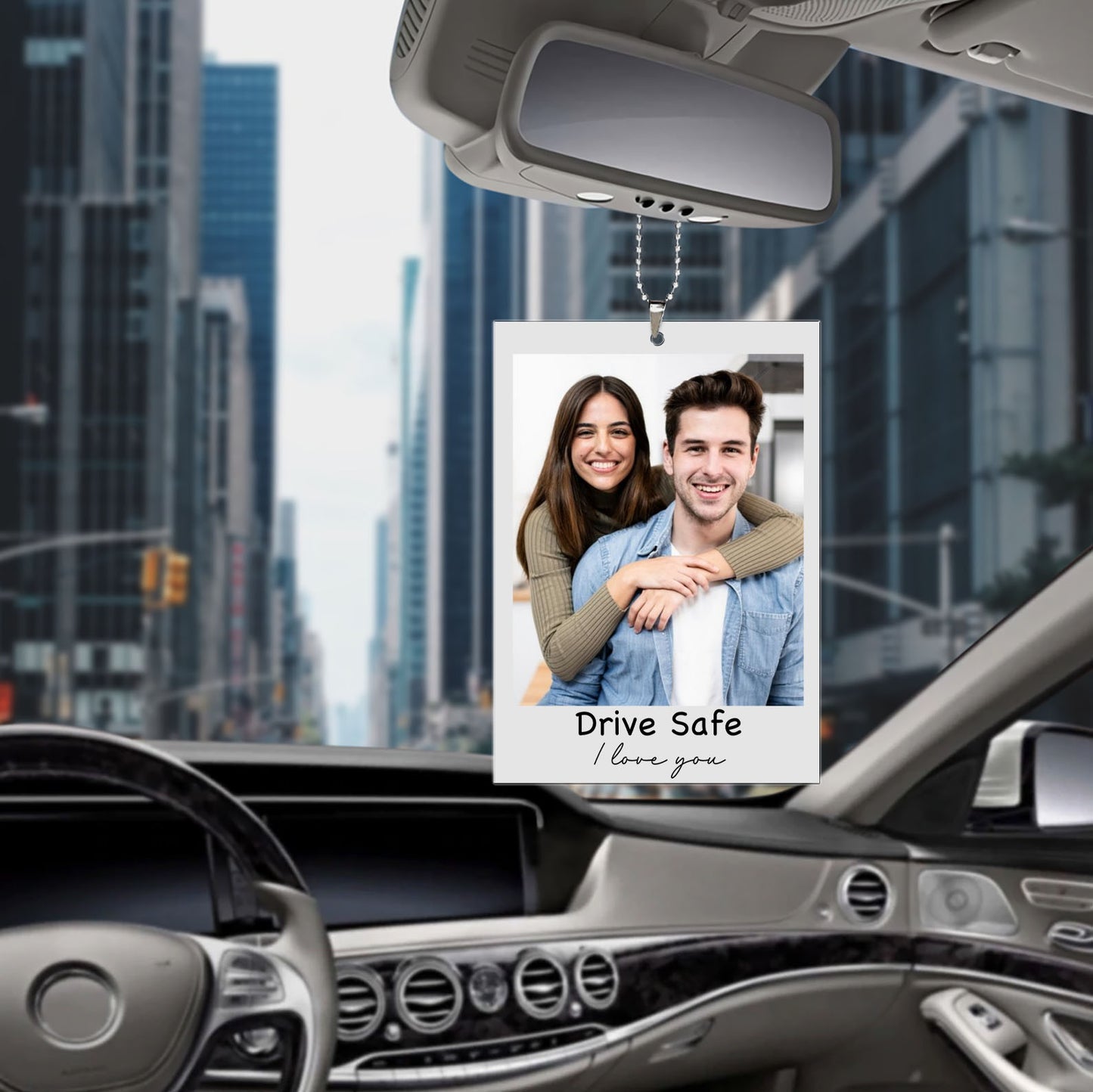 Custom Photo Hanging Car Ornament | Personalized Polaroid Image Car Decor | Gift for Dad Husband 684345