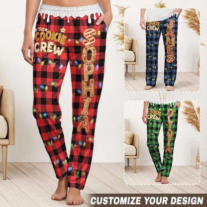 Personalized Cookie Crew Pajama Pants, Custom Name Christmas PJs, Matching Family Holiday Gift 686272 WFD