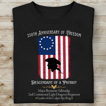 Custom Descendant of a Patriot Shirt | 250 Years Anniversary Tee | Personalized Patriotic Heritage Gift 684479