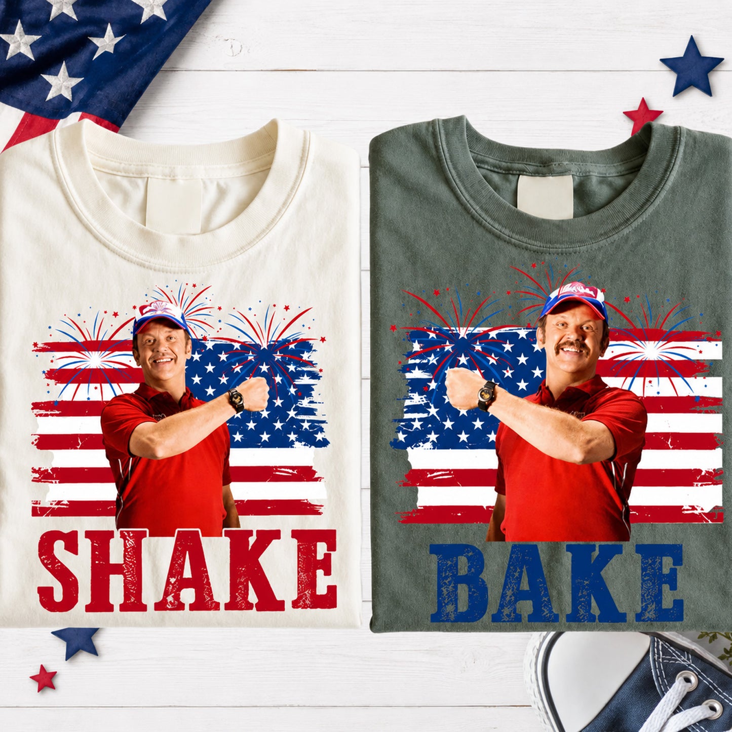 250 Years Shake and Bake 4th of July Shirt, Funny Couples Patriotic Tee, Independence Day Gift 685414 WFD