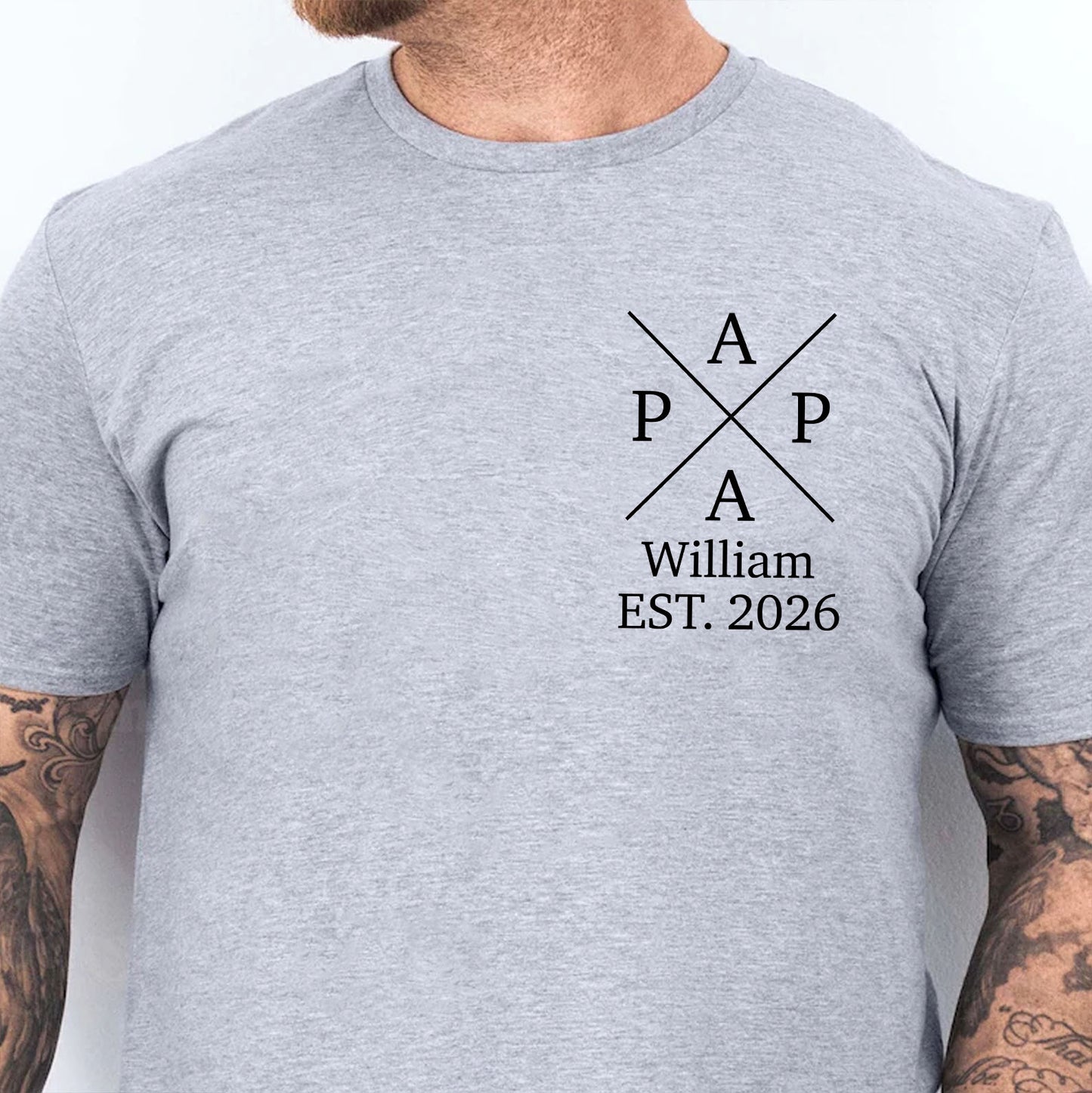 Personalized Papa Bright Shirt, Custom Name Dad Pocket T-Shirt, Father’s Day Gift, Birthday Gift for Men 684938