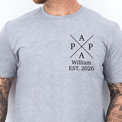 Personalized Papa Bright Shirt, Custom Name Dad Pocket T-Shirt, Father’s Day Gift, Birthday Gift for Men 684938