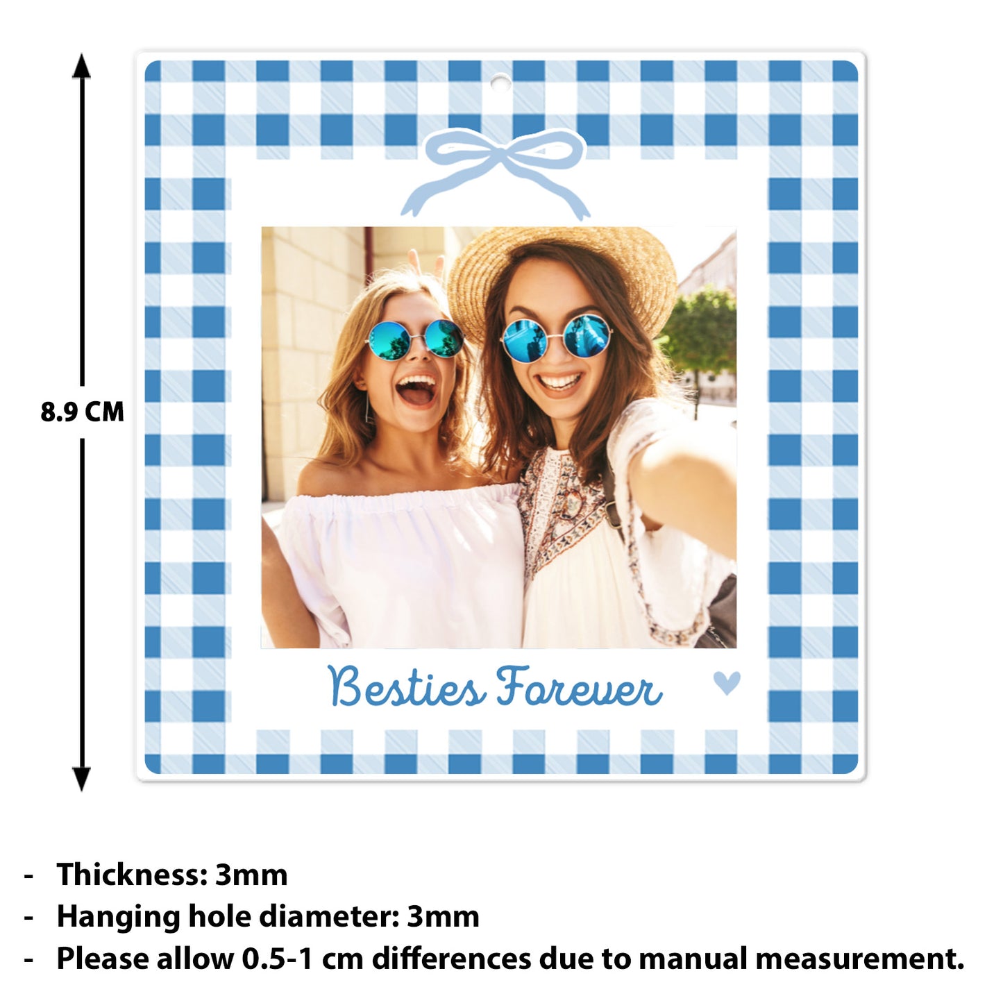 Personalized Best Friend Acrylic Ornament, Custom Photo Bestie Ornament, Friendship Christmas Gift 686017