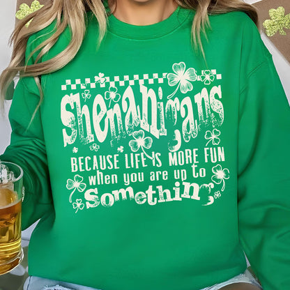 Shenanigans Shamrock St. Patrick’s Day Shirt, Funny Irish Clover Sweatshirt, Retro Shenanigans Tee 684201