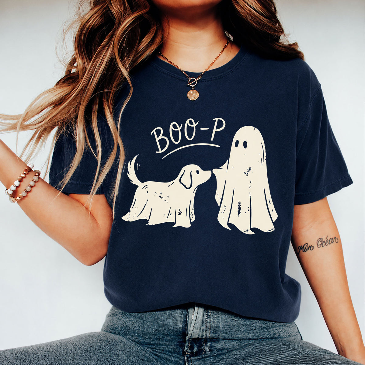 Boo-P Ghost Dog Halloween Shirt, Funny Dog Halloween T-Shirt, Cute Spooky Season Dog Lover Tee 685989