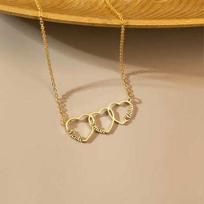 Personalized Family Name Heart Necklace, Custom Kids Names Necklace for Mom, Mothers Day Gift Jewelry 684799