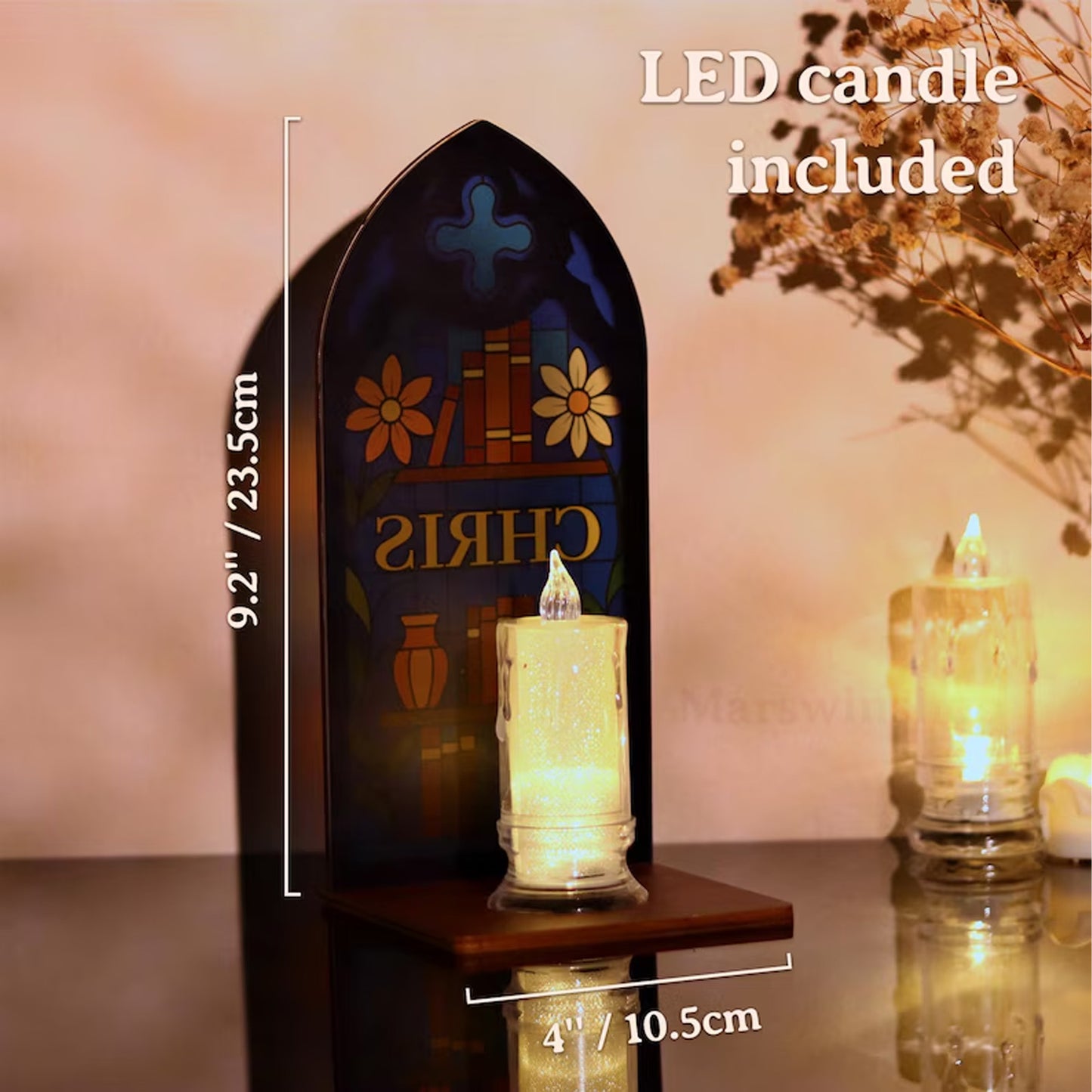 Custom Gothic Book Nook with Light, Fantasy Windows Book Nook, Candle Holder, Book Lover Gift 683827