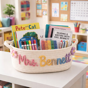 Personalized Teacher Gift Basket, Custom Teacher Appreciation Gift, Thank You Gift for Teacher, End of Year Gift 684766