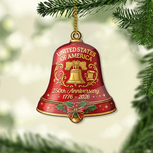 250 Years USA Acrylic Ornament | United States 1776–2026 Bell Ornament | Christmas Décor 682735