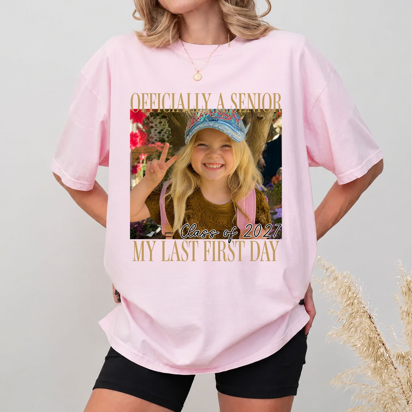 Custom Photo Senior 2027 Comfort Colors Shirt, Personalized Class of 2027 Last First Day Graduation Tee 685842