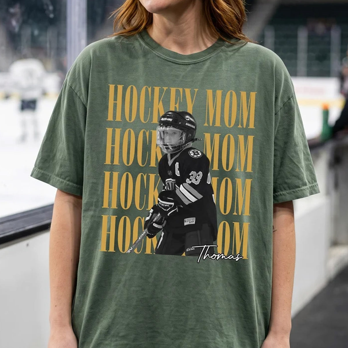 Personalized Sports Mom Dark Shirt, Custom Photo Baseball Soccer Hockey Football Softball Mom Shirt 686367 WFD