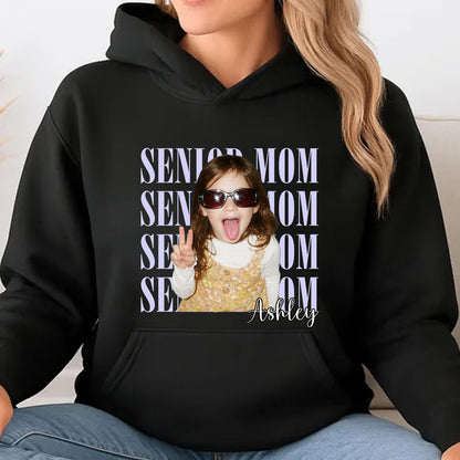 Custom Photo Senior Mom Shirt, Personalized Class of 2027 Graduation Tee, Proud Mom Gift, Senior Mom Shirt 685602