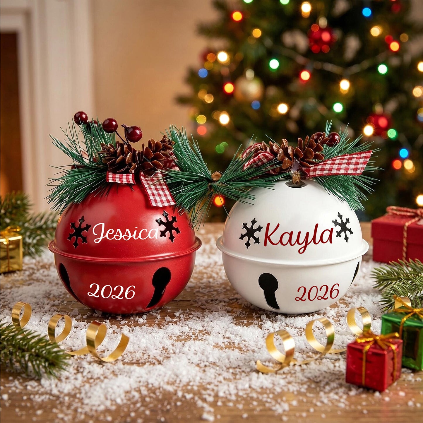 Personalized Christmas Jingle Bell Ornament, Custom Name 2026 Holiday Tree Decoration, Family Christmas Gift 685899