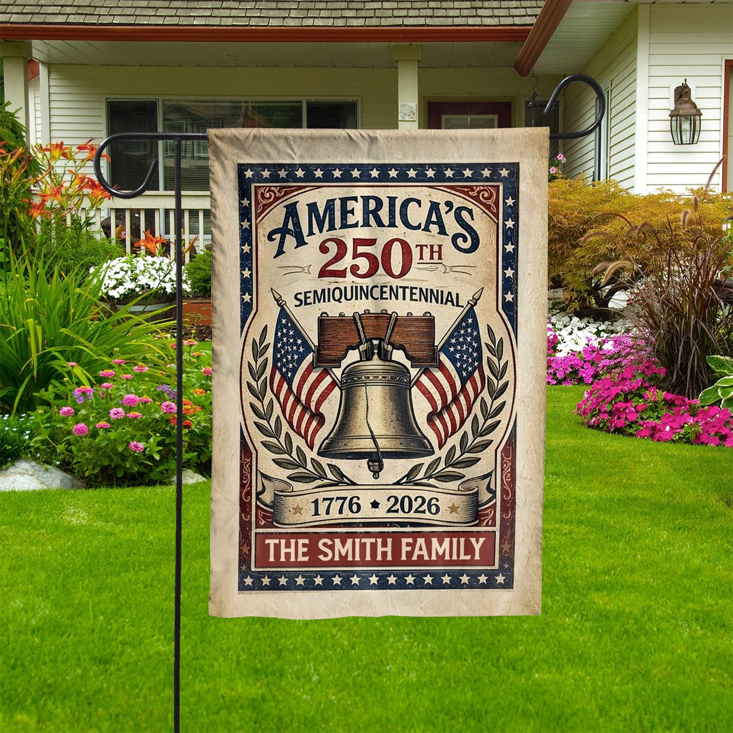 Personalized 250 Years Anniversary Garden Flag | Custom Name Patriotic US Flag 1776–2026 684198