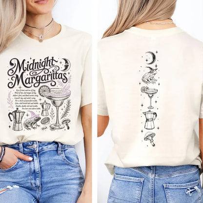 Vintage Midnight Margaritas Front & Back Shirt, Retro Practical Magic Tee, Spooky Halloween Movie Gift 685655
