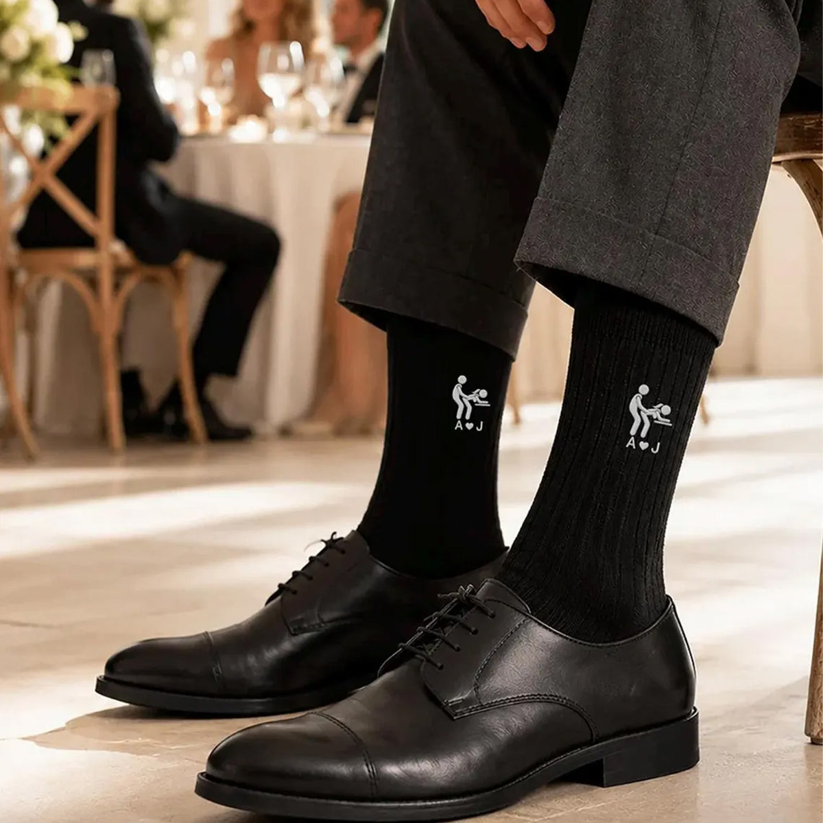 Personalized Embroidered Funny Socks, Custom Couple Adult Socks, Christmas Gift for Husband Boyfriend 686261 WFD