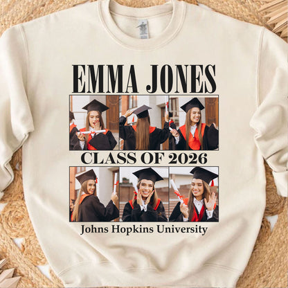 Live Preview Custom Graduation Tee - Class of 2026 - Senior 2026 - Personalized Photo Graduation Shirt C889